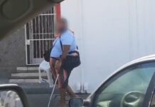 Homem finge ser deficiente e é desmascarado pela polícia em frente a banco no centro de Três Lagoas