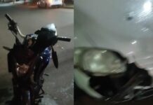 Militar fica ferido após colisão com carro estacionado e acaba autuado por embriaguez ao volante