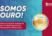 Câmara de Vereadores de Três Lagoas conquista medalha de ouro em transparência pública