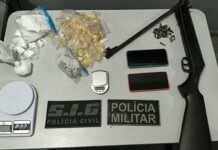 Operação conjunta apreende drogas e arma de fogo em Água Clara