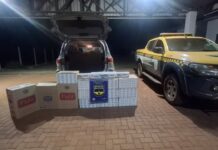 Carga de cigarros contrabandeados é descoberta em veículo e apreendida na MS 162