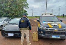 PRF apreende mais de 6kg de drogas em carro de aplicativo em Três Lagoas