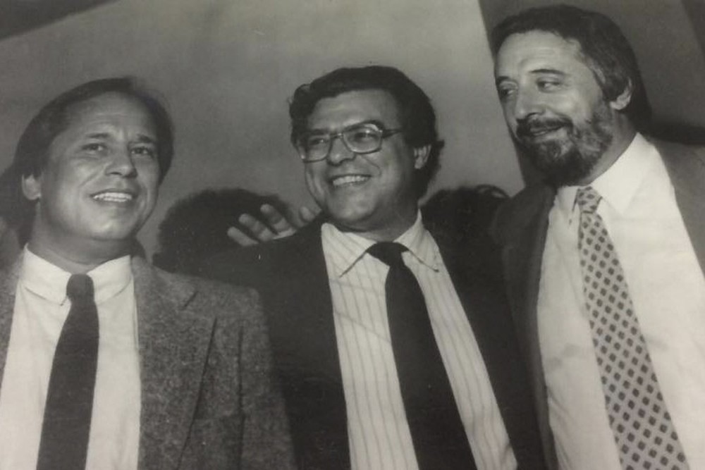 Reinaldo Guimarães, Hesio Cordeiro e João Regazzi, em 1986. Foto: Arquivo pessoal/Abrasco.