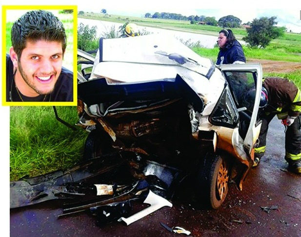 O engenheiro em mecatrônica Dhiego Venturim, de 23 anos, morder em Castilho, conduzia Gol que rodou na pista e teria sido atingido por Currier. Foto: Charles Caleb/Ata News