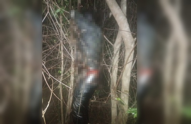 Homem encontrado morte e em avançado estado de decomposição às margens da BR-158, próximo à ponto do Rio Sucuriú. Foto: Rádio Caçula.
