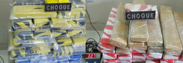 Os 64 kg de maconha estavam separados em duas malas (Foto: Divulgação)