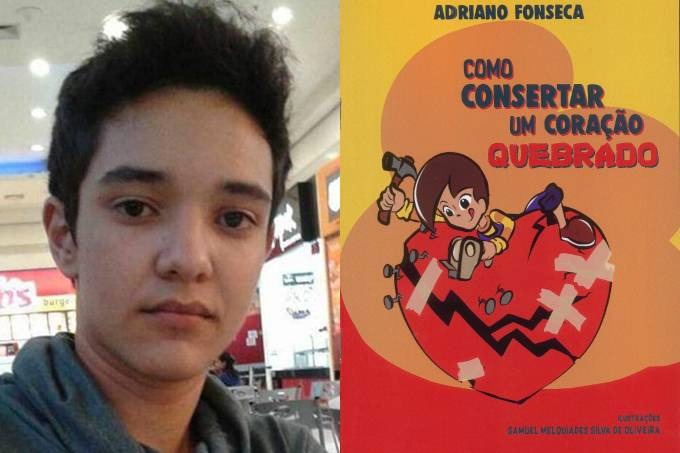 O estudante e o livro de Adriano Fonseca (//Reprodução)