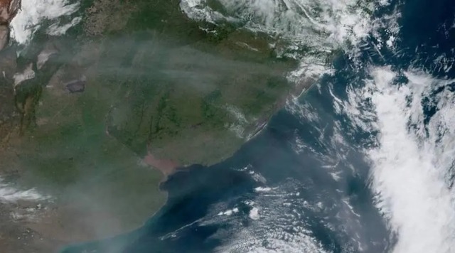 Fumaça de incêndios da Austrália chega ao Rio Grande do Sul Foto: Reprodução Nasa / MetSul Meteorologia