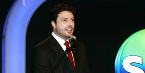 Danilo Gentili durante apresentação da nova programação do SBT à imprensa, dia 18