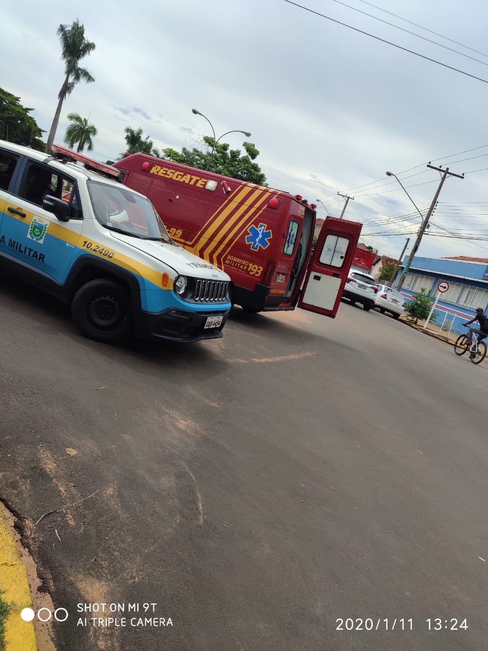 A vítima foi socorrida com suspeita de luxação no ombro e escoriações no corpo. Foto: 5 GBM.