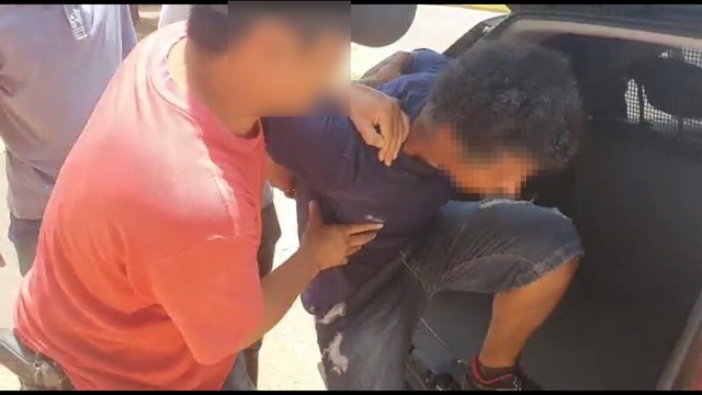 Homem preso em flagrante delito por tentativa de homicídio em Três Lagoas. Foto: Fábio Campos/Rádio Caçula.