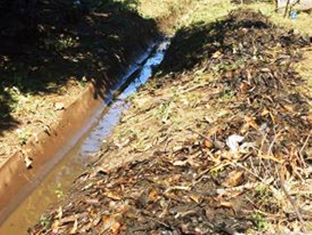 A ação da Secretaria foi eliminar focos de mosquitos em canaleta de drenagem de águas pluviais.Foto: Reprodução