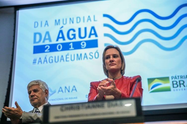 A presidente da ANA, Christianne Dias, em evento comemorativo do Dia Mundial da Água - José Cruz/Agência Brasil