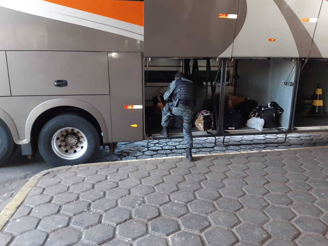 Momento da apreensão do entorpecente.Foto: 2ºBPM.