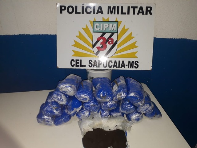 Drogas apreendidas pelo PM. Foto: ASSECOM - 3ª CIPM