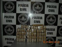 A equipe da Delegacia de Investigações Gerais (DIG) localizou na residência no Paranapungá 42 Kg de maconha.Foto: Polícia Civil