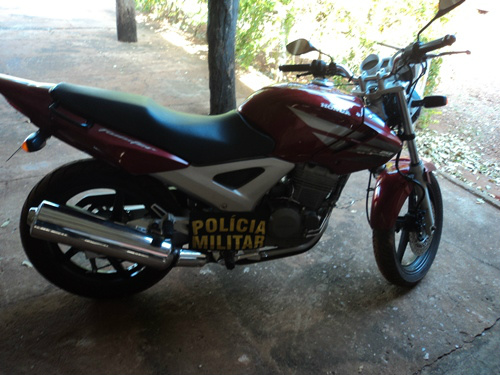 A localização da moto se deu graças a ação conjunta da policia de Bataguassu com a guarnição de Santa Rita do Pardo.Foto: 8º BPM 