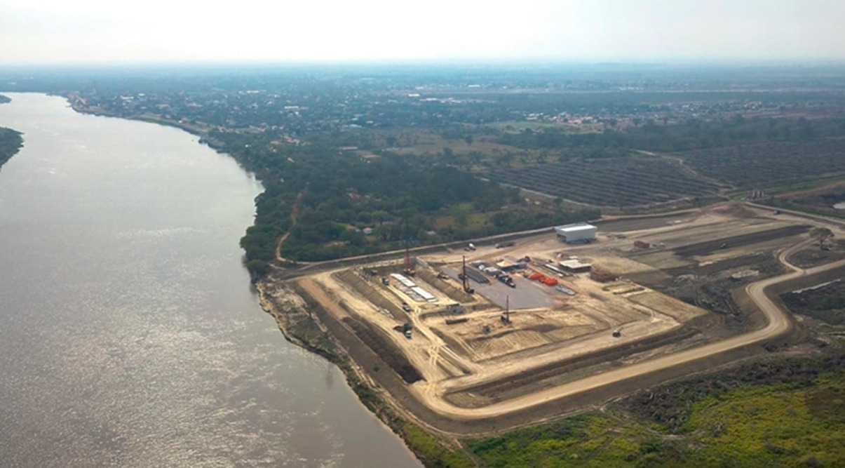 Obra de implantação do terminal da FV Cereais, em Porto Murtinho, está avançada - Foto: Foto: Divulgação