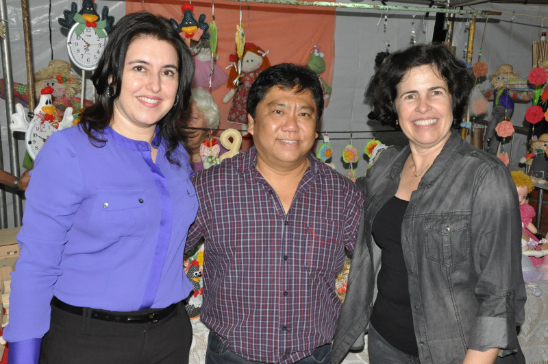 Prefeita Márcia Moura, Luiz Akira e Simone Tebet prestigiaram o 1º dia da 28ª Edição da Festa do Folclore.Foto:Assessoria