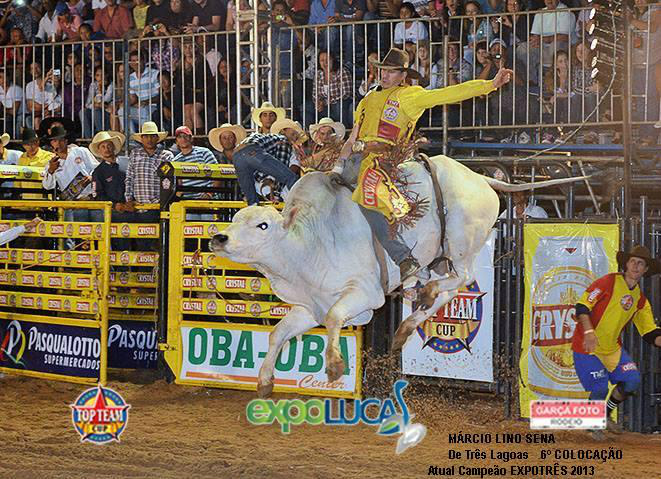 Campeão do Rodeio da EXPOTRÊS,Márcio Lino Sena, se classifica em 6º lugar no Rodeio Top Cup.Foto: Assessoria