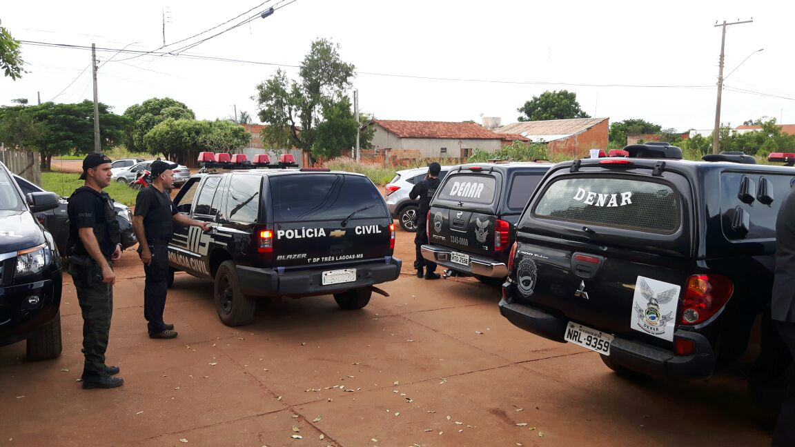 Forças policiais de várias cidades deflagraram a operação em Três Lagoas na manhã de hoje. 