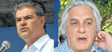 Foto: Bruno Henrique/Correio do Estado/ArquivoNelsinho Trad (E) e Delcídio do Amaral são pré-candidatos ao Governo