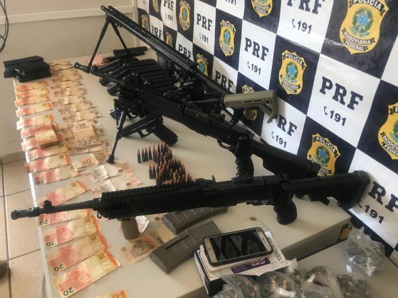 Armas apreendidas pela PRF. - Foto: Divulgação