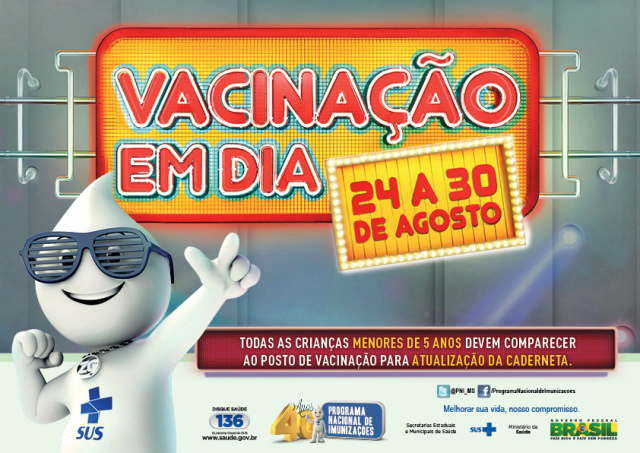 Campanha de Vacinação será no período de 24 a 30 de agosto.Foto: Assessoria