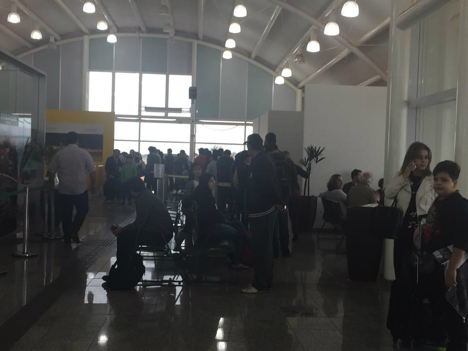 Saguão do aeroporto na manhã desta quarta-feira (22)