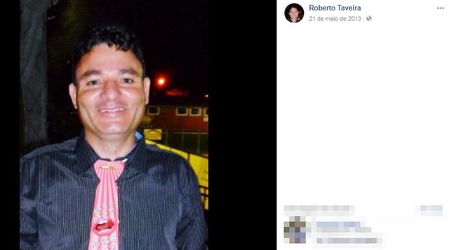 Roberto Taveira estava no bar quando foi atingido por tiro (Foto: Reprodução/Facebook)