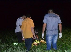 Corpo de adolescente estava em uma plantação de soja. (Foto: Sydnei Bronca)