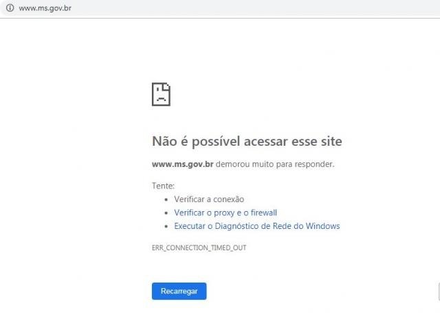 Principais sites ligados ao Governo estão fora do ar. (Foto: Reprodução)
