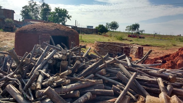 Cerca de uma tonelada de carvão vegetal foi apreendida nesta sexta-feira (20) durante uma operação da Polícia Ambiental, em Castilho (SP). (Foto: Polícia Ambiental/TV TEM)