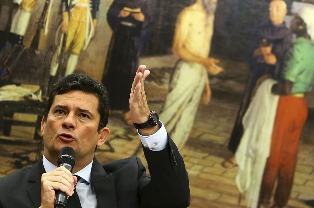 O ministro da Justiça e Segurança Pública, Sergio Moro, durante audiência na Câmara — Foto: Marcelo Camargo/Agência Brasil