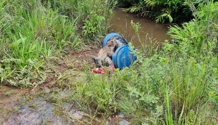 Corpo foi encontrado concretado na fronteira. Foto: Divulgação