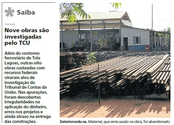 Deteriorando-se. Material, que seria usado na obra, foi abandonado. Foto: Correio do Estado