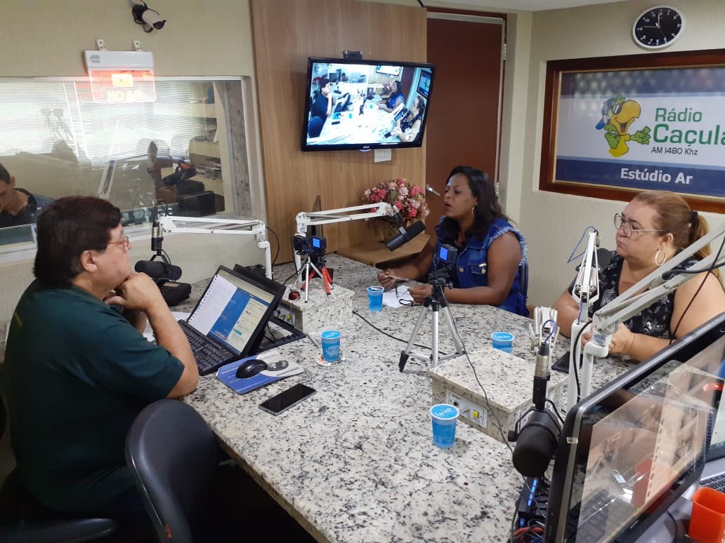 Entrevista com o Sinted. Foto: Rádio Caçula.
