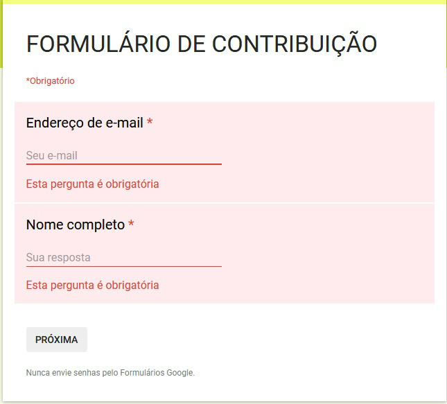 O formulário de contribuição está disponível no site da Prefeitura. 