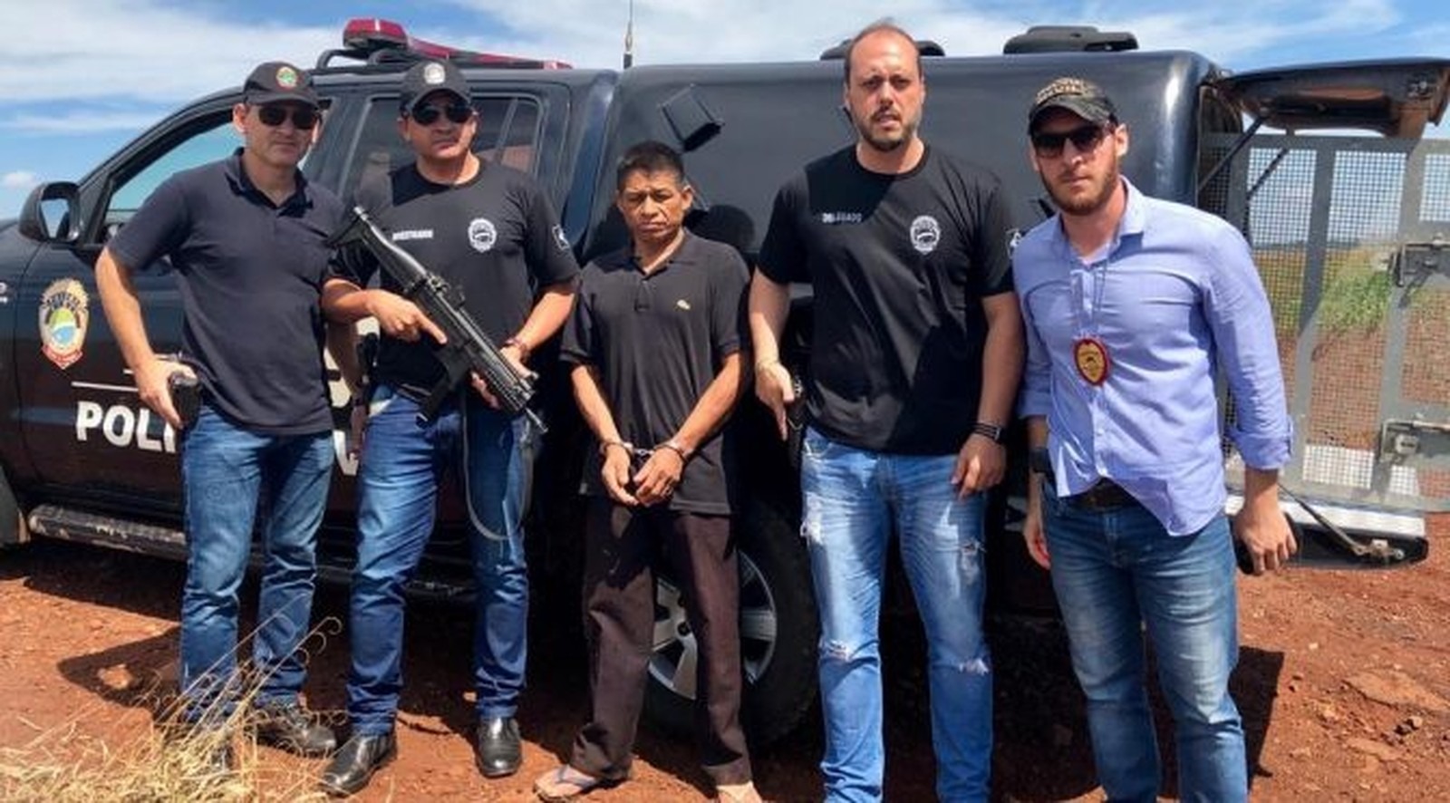 Homem é preso após matar companheira, em Amambaí. — Foto: Divulgação/Polícia Civil