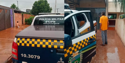 Homem novamente foi flagrando sem roupas nesta quarta-feira e encaminhado ao CAPS (Divulgação/PM) - CREDITO: CAMPO GRANDE NEWS