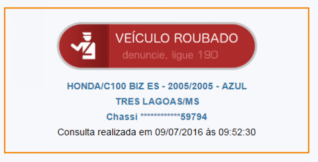 (Imagem: Reprodução/ Sinesp).
