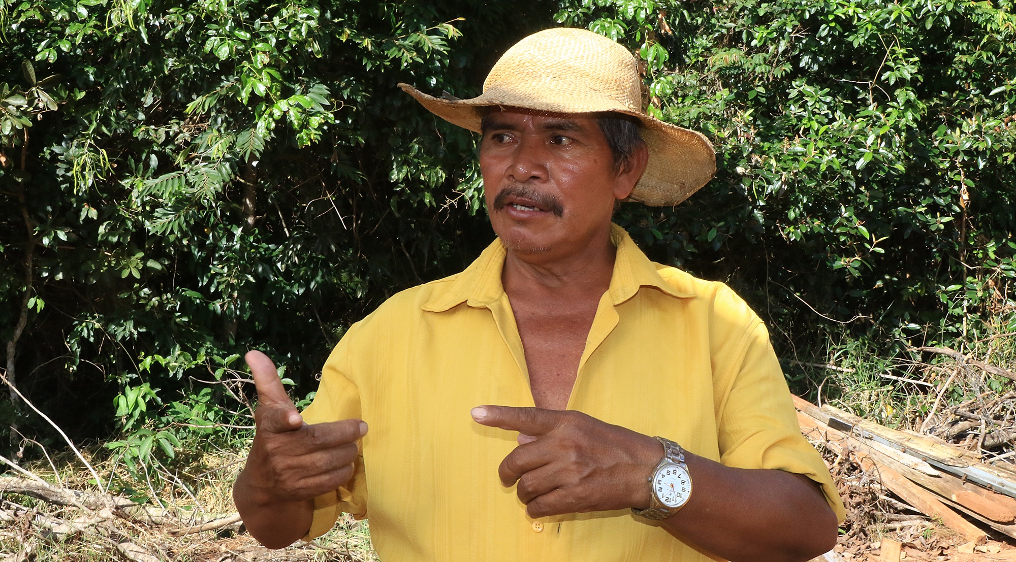 “Estou aqui desde o início, acompanho a evolução da vida de todos. Projetos como nossa horta, casas e atendimento às famílias indígenas fazem diferença na nossa aldeia”.