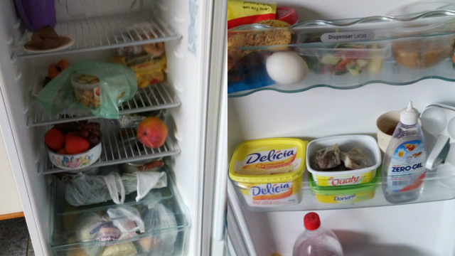 Com a falta de energia, alimentos armazenados na geladeira da Casa de Apoio começam a estragar. (Foto: Divulgação).