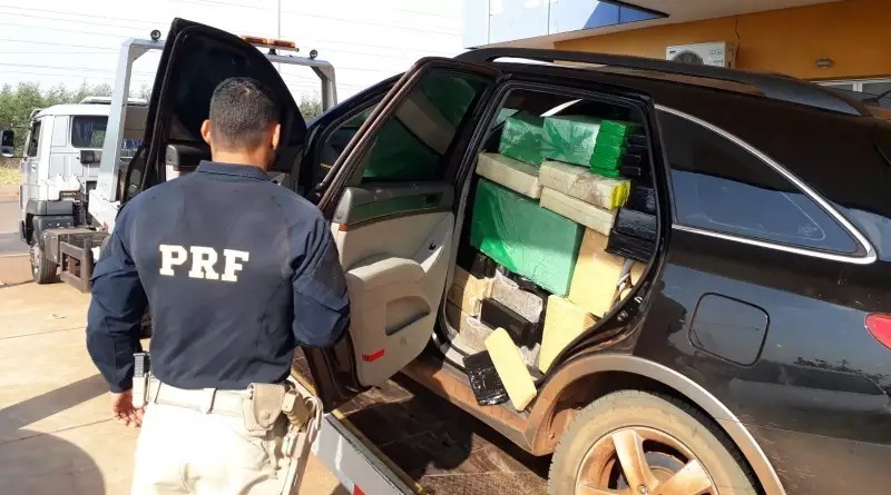 Hyundai Veracruz carregava 1,3 tonelada de maconha. (Foto: Divulgação/PRF) 
