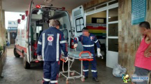 Momento que os socorridas do SAMU o deixaram no hospital