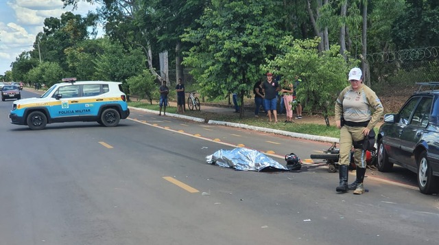 O acidente aconteceu na por volta das 12h45 na rua Coronel João Gonçalves de Oliveira - Foto: Fábio Campos / Rádio Caçula
