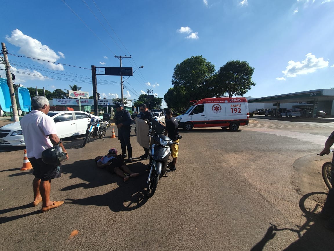 Acidente deixa vítima com várias escoriações por todo o corpo. Foto: Rádio Caçula