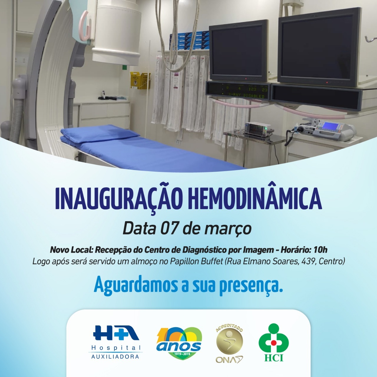 Acontece hoje a Inauguração da Ala de Hemodinâmica no Hospital Nossa Senhora Auxiliadora. Foto: Assessoria de Imprensa do HNSA.