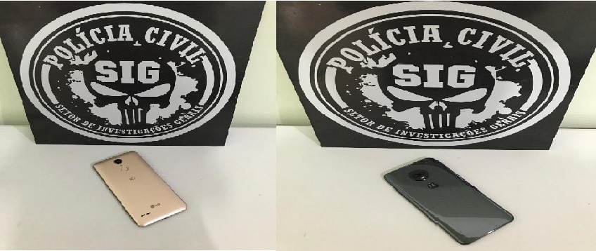 Após realizar algumas diligências, dois celulares foram recuperados pelo Setor de Investigações Gerais (SIG). Foto: SIG