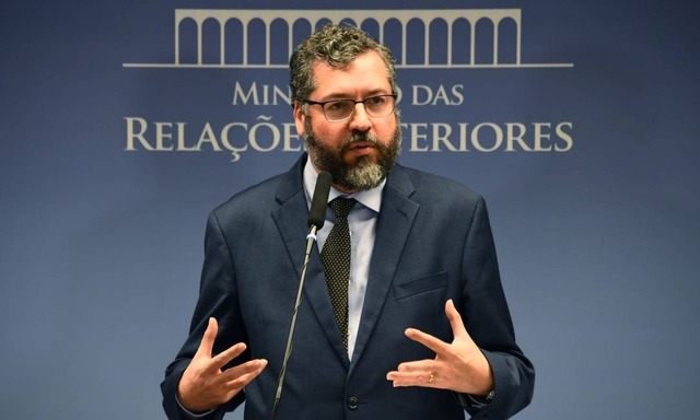 Chanceler Ernesto Araújo durante entrevista no Itamaraty Foto: Evaristo Sa / AFP